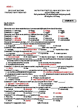 Bộ đề thi thử THPT Quốc gia môn Tiếng Anh - Năm học 2014-2015 (Kèm đáp án)